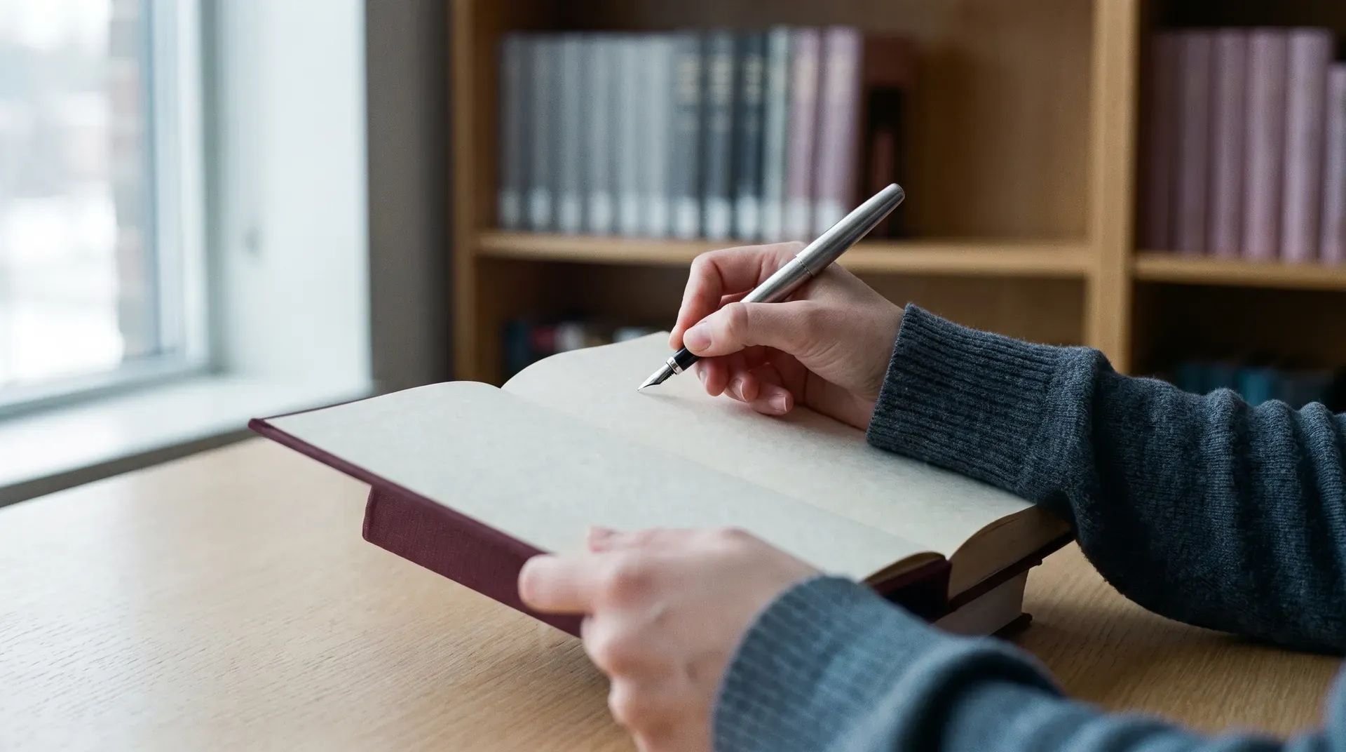 Рука с пером подписывает книгу на встрече с читателями